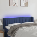 vidaXL kék szövet LED-es fejtámla 147 x 16 x 78/88 cm