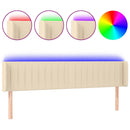 vidaXL krémszínű szövet LED-es fejtámla 183 x 16 x 78/88 cm