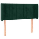 vidaXL sötétzöld bársony LED-es fejtámla 83 x 16 x 78/88 cm