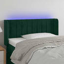 vidaXL sötétzöld bársony LED-es fejtámla 83 x 16 x 78/88 cm