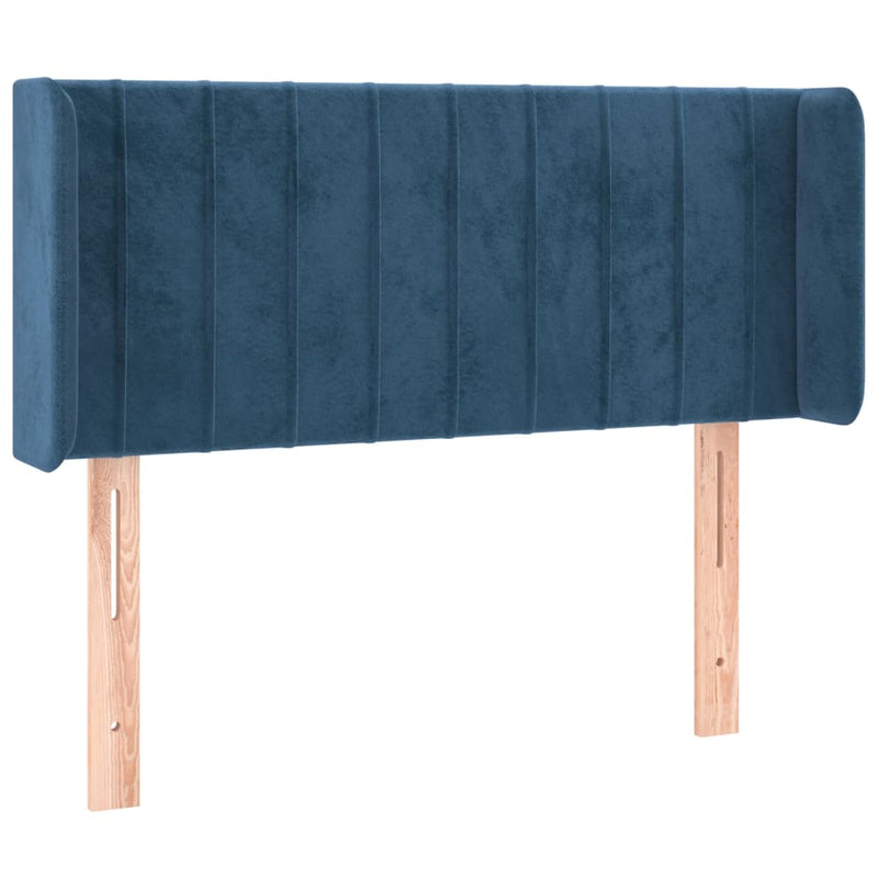 vidaXL sötétkék bársony LED-es fejtámla 83 x 16 x 78/88 cm