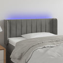 vidaXL világosszürke bársony LED-es fejtámla 93 x 16 x 78/88 cm