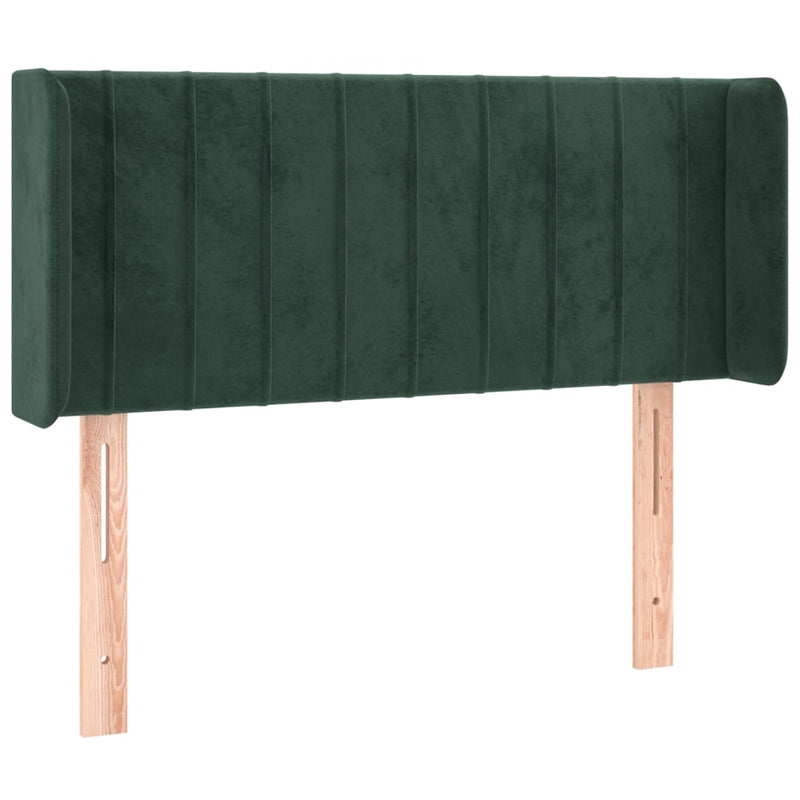 vidaXL sötétzöld bársony LED-es fejtámla 93 x 16 x 78/88 cm