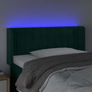 vidaXL sötétzöld bársony LED-es fejtámla 93 x 16 x 78/88 cm