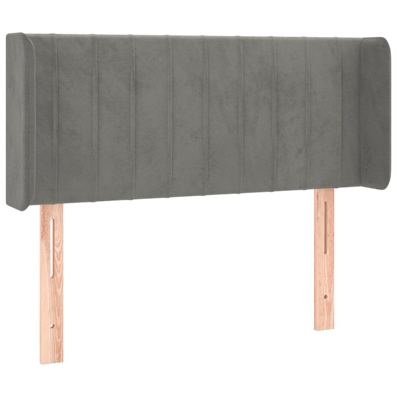vidaXL világosszürke bársony LED-es fejtámla 103 x 16 x 78/88 cm