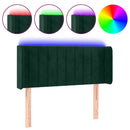 vidaXL sötétzöld bársony LED-es fejtámla 103 x 16 x 78/88 cm
