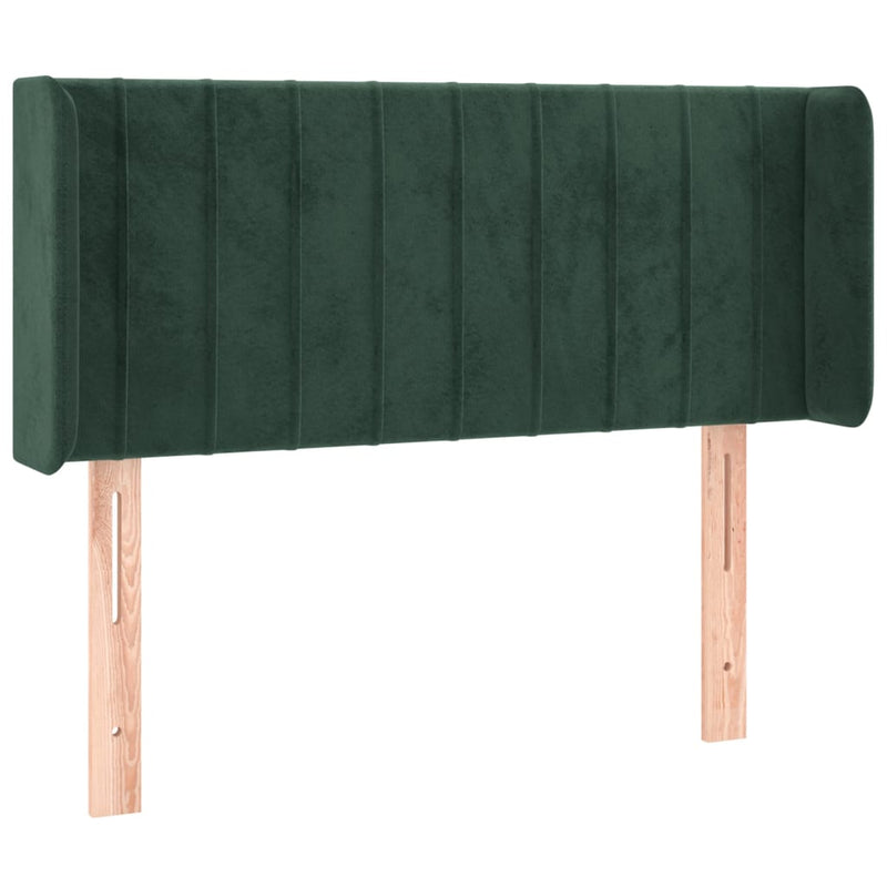 vidaXL sötétzöld bársony LED-es fejtámla 103 x 16 x 78/88 cm