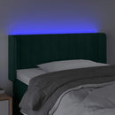vidaXL sötétzöld bársony LED-es fejtámla 103 x 16 x 78/88 cm