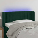 vidaXL sötétzöld bársony LED-es fejtámla 103 x 16 x 78/88 cm
