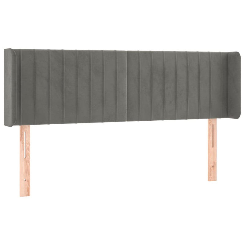 vidaXL világosszürke bársony LED-es fejtámla 147 x 16 x 78/88 cm