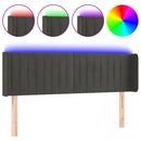 vidaXL sötétszürke bársony LED-es fejtámla 147 x 16 x 78/88 cm