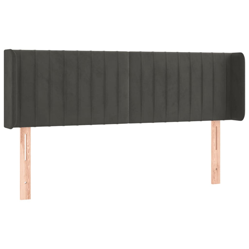 vidaXL sötétszürke bársony LED-es fejtámla 147 x 16 x 78/88 cm