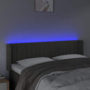 vidaXL sötétszürke bársony LED-es fejtámla 147 x 16 x 78/88 cm