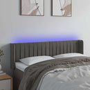 vidaXL sötétszürke bársony LED-es fejtámla 147 x 16 x 78/88 cm