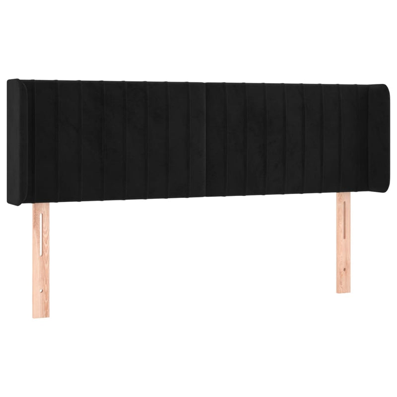 vidaXL fekete bársony LED-es fejtámla 147 x 16 x 78/88 cm