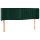 vidaXL sötétzöld bársony LED-es fejtámla 147 x 16 x 78/88 cm