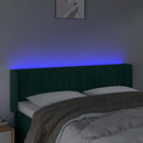 vidaXL sötétzöld bársony LED-es fejtámla 147 x 16 x 78/88 cm