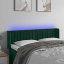 vidaXL sötétzöld bársony LED-es fejtámla 147 x 16 x 78/88 cm