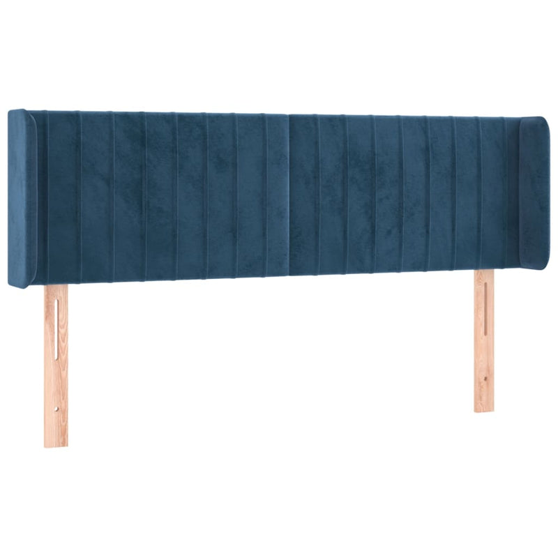 vidaXL sötétkék bársony LED-es fejtámla 147 x 16 x 78/88 cm