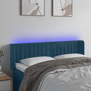 vidaXL sötétkék bársony LED-es fejtámla 147 x 16 x 78/88 cm