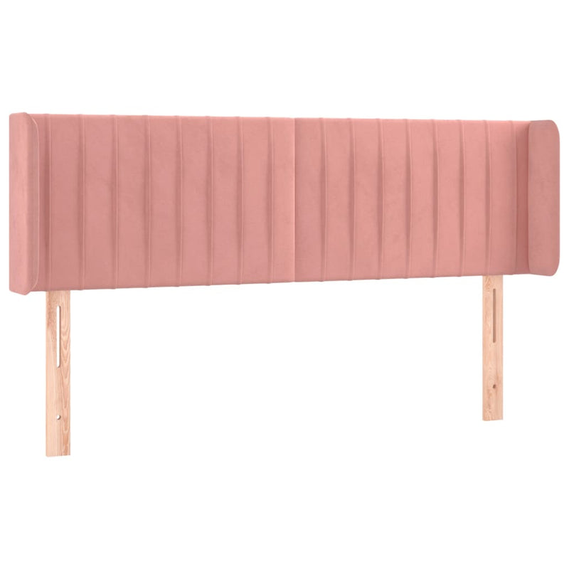 vidaXL rózsaszín bársony LED-es fejtámla 147x16x78/88 cm