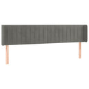 vidaXL világosszürke bársony LED-es fejtámla 163 x 16 x 78/88 cm