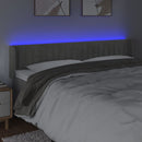 vidaXL világosszürke bársony LED-es fejtámla 163 x 16 x 78/88 cm