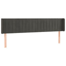 vidaXL sötétszürke bársony LED-es fejtámla 163 x 16 x 78/88 cm