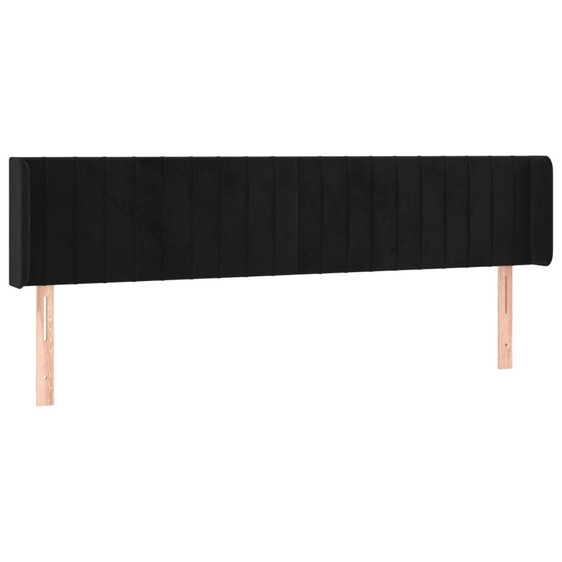 vidaXL fekete bársony LED-es fejtámla 163 x 16 x 78/88 cm