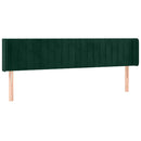 vidaXL sötétzöld bársony LED-es fejtámla 163 x 16 x 78/88 cm