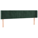 vidaXL sötétzöld bársony LED-es fejtámla 163 x 16 x 78/88 cm