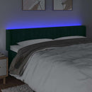 vidaXL sötétzöld bársony LED-es fejtámla 163 x 16 x 78/88 cm