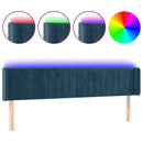 vidaXL sötétkék bársony LED-es fejtámla 163 x 16 x 78/88 cm