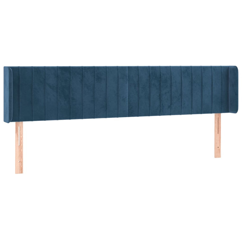 vidaXL sötétkék bársony LED-es fejtámla 163 x 16 x 78/88 cm