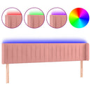 vidaXL rózsaszín bársony LED-es fejtámla 163x16x78/88 cm