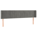 vidaXL világosszürke bársony LED-es fejtámla 183 x 16 x 78/88 cm