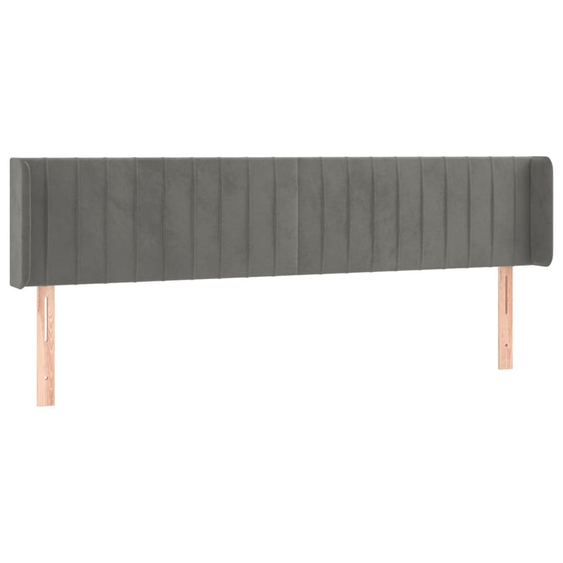 vidaXL világosszürke bársony LED-es fejtámla 183 x 16 x 78/88 cm