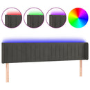 vidaXL sötétszürke bársony LED-es fejtámla 183 x 16 x 78/88 cm