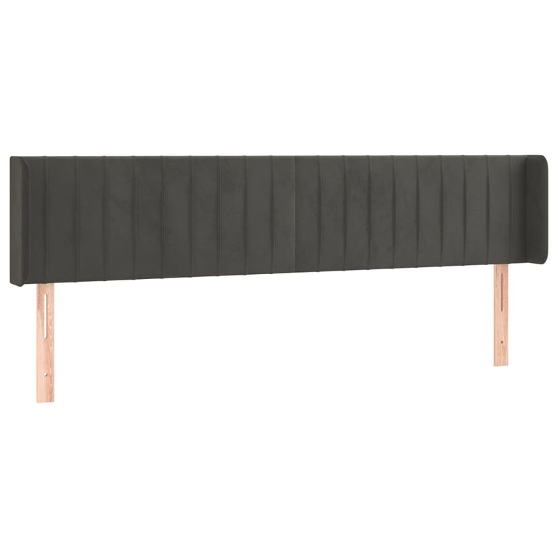 vidaXL sötétszürke bársony LED-es fejtámla 183 x 16 x 78/88 cm