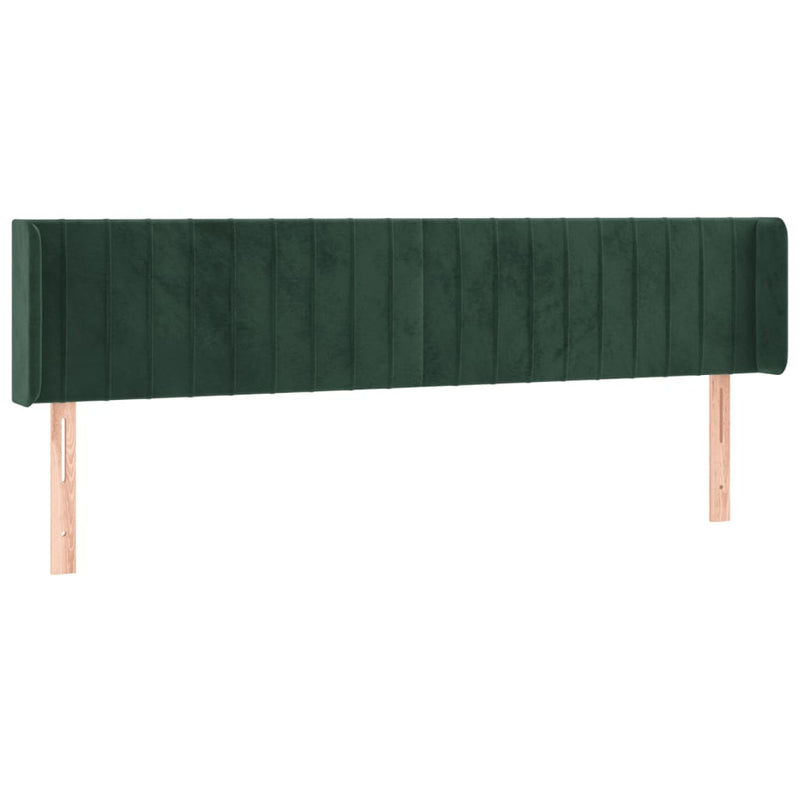 vidaXL sötétzöld bársony LED-es fejtámla 183 x 16 x 78/88 cm