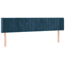 vidaXL sötétkék bársony LED-es fejtámla 183 x 16 x 78/88 cm