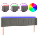 vidaXL világosszürke bársony LED-es fejtámla 203 x 16 x 78/88 cm
