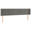 vidaXL világosszürke bársony LED-es fejtámla 203 x 16 x 78/88 cm