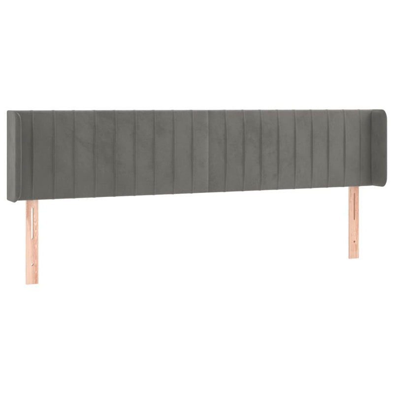 vidaXL világosszürke bársony LED-es fejtámla 203 x 16 x 78/88 cm