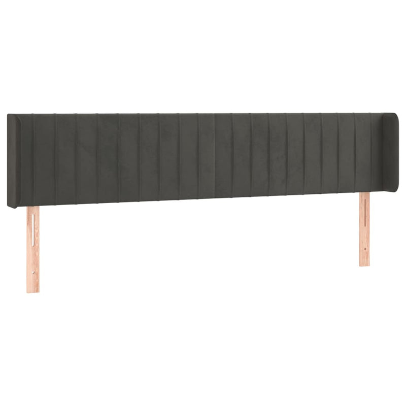vidaXL sötétszürke bársony LED-es fejtámla 203 x 16 x 78/88 cm
