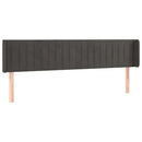 vidaXL sötétszürke bársony LED-es fejtámla 203 x 16 x 78/88 cm
