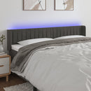 vidaXL sötétszürke bársony LED-es fejtámla 203 x 16 x 78/88 cm