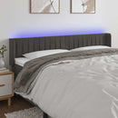 vidaXL sötétszürke bársony LED-es fejtámla 203 x 16 x 78/88 cm