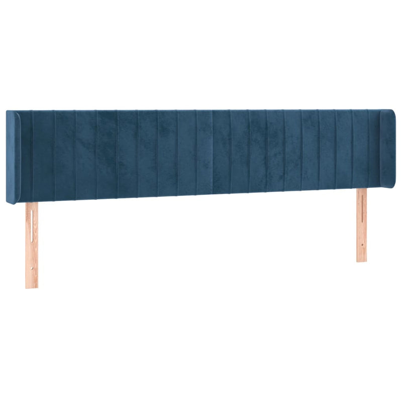 vidaXL sötétkék bársony LED-es fejtámla 203 x 16 x 78/88 cm
