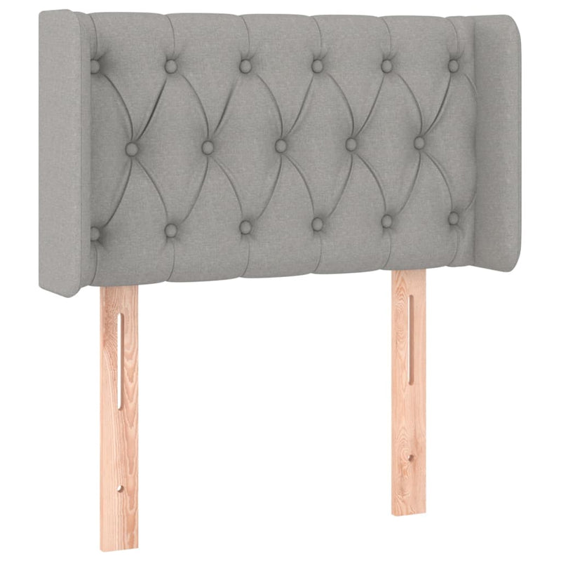 vidaXL világosszürke szövet LED-es fejtámla 83 x 16 x 78/88 cm